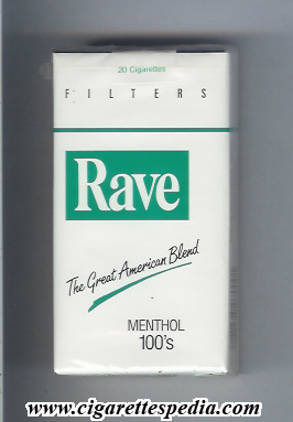 rave american version design 3 filters the great american blend menthol l 20 s usa