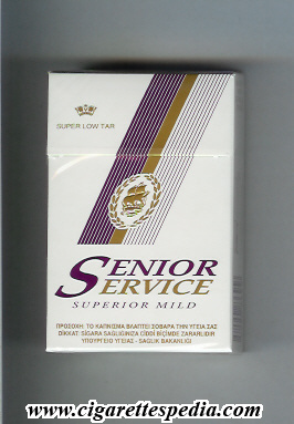 senior service superiar mild super low tar ks 20 h violet superior mild greece cyprus england