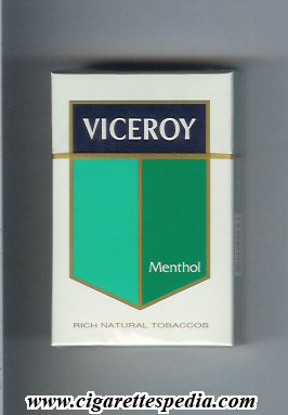 viceroy with big flag in the middle menthol ks 20 h rich natural tobaccos honduras usa