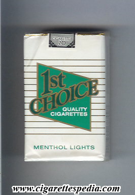 1 st choice menthol lights ks 20 s usa