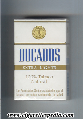 ducados 100 tabaco natural extra lights ks 20 h white gold spain