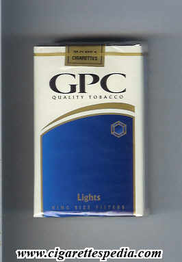 gpc design 3 quality tabacco lights ks 20 s usa