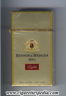 benson hedges lights l 20 h park avenue emblem in the middle usa