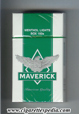 maverick american version colour design menthol lights l 20 h white green grey usa