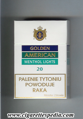 golden american with emblem on the top menthol lights ks 20 h poland