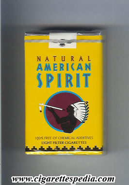 natural american spirit light ks 20 s yellow usa