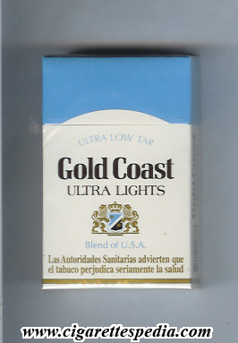 gold coast american version ultra lights ultra low tar blend of u s a ks 20 h spain usa