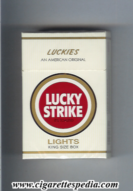 lucky strike luckies an american original lights ks 20 h gold luckeis and lights red ring usa