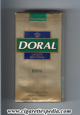doral premium taste guaranteed lights menthol l 20 s usa
