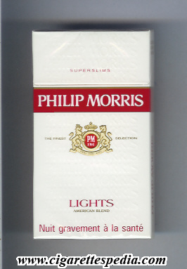 philip morris design 6 lights american blend l 20 h white red france usa