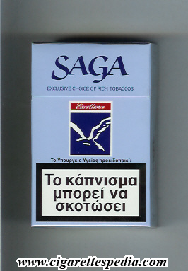 saga exclusive choice of rich tobaccos ks 20 h greece