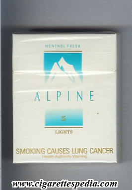 alpine light green name menthol fresh lights ks 25 h australia usa
