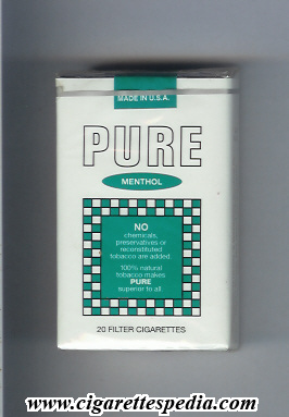 pure with square menthol ks 20 s usa
