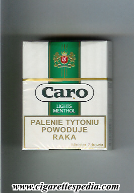 caro lights menthol s 20 h white green poland