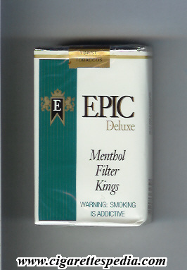 epic design 2 deluxe menthol filter ks 20 s white usa