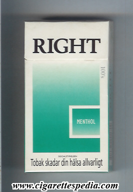 right with small square menthol l 20 h sweden