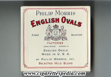 english ovals philip morris selected mild blend s 20 b usa