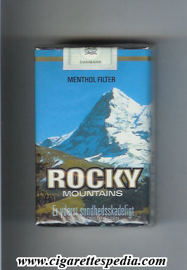 rocky danish version mountains menthol ks 20 s denmark