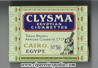 clysma egyptian cigarettes no 30 s 20 b egypt