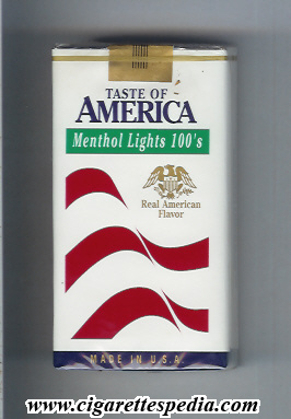taste of america menthol lights l 20 s usa