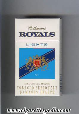 rothmans royals lights ks 12 h england