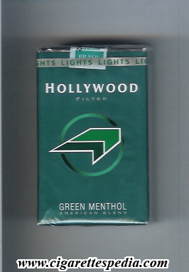 hollywood brazilian version design 3 with big h green menthol american blend filter ks 20 s green light green black brazil