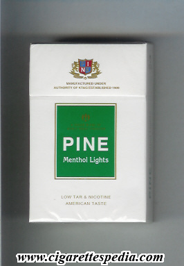 pine design 2 menthol lights american taste ks 20 h south korea