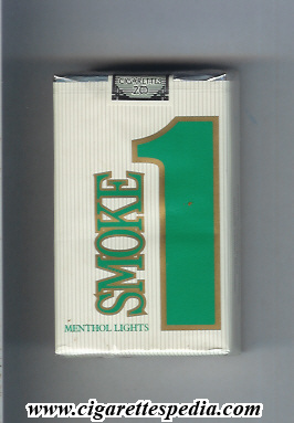 smoke 1 menthol lights ks 20 s usa