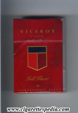 viceroy with flag in the middle classic full flavor 13 international blend ks 20 h chile usa