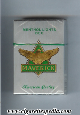 maverick american version dark design menthol lights ks 20 h grey gold green usa