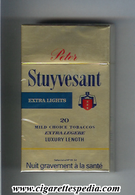 peter stuyvesant extra lights l 20 h gold red peter blue stuyvesant holland