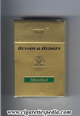 benson green cigarettes Benson and Hedges (Menthol) KS-20-H ('Menthol' on green) - USA