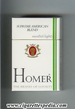 homer supreme american blend menthol lights ks 20 h china usa