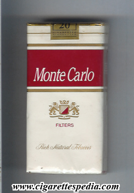 monte carlo american version emblem in the middle filters rich natural tabaccos l 20 s usa