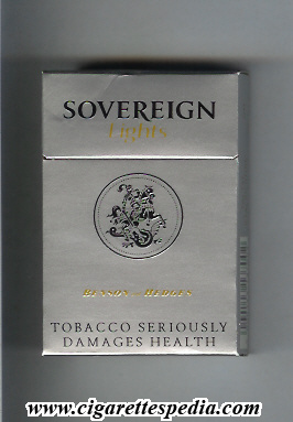 sovereign english version benson and hedges lights ks 20 h silver with small emblem england