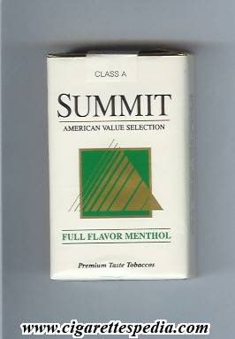 summit with square full flavor menthol ks 20 s usa