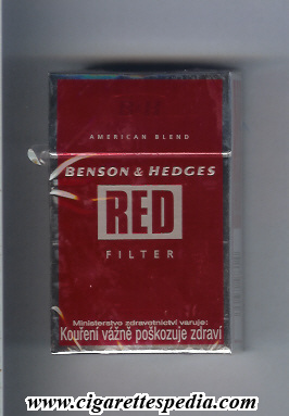 benson hedges red american blend filter ks 20 h red silver czechia austria england