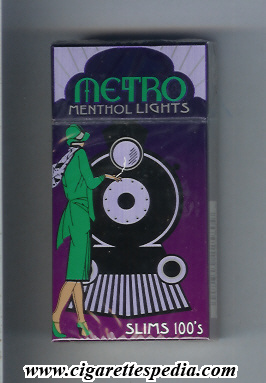 metro american version menthol lights slims l 20 h with women and train usa