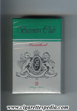 business club menthol ks 20 h england