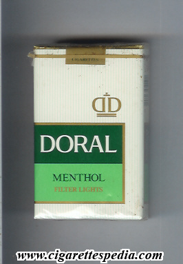 doral with crown from right filter lights menthol ks 20 s usa