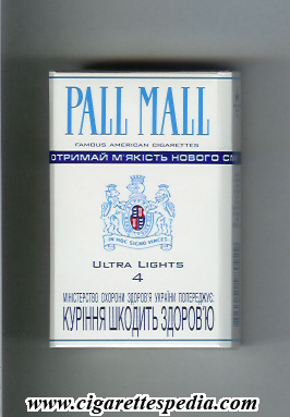 pall mall american version famous american cigarettes ultra lights 4 ks 20 h ukraine usa