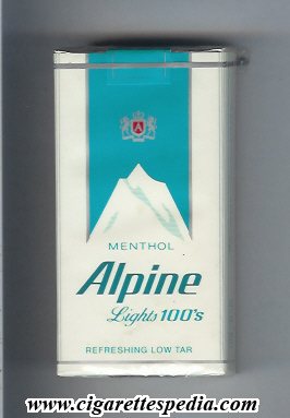alpine green name menthol lights l 20 s usa