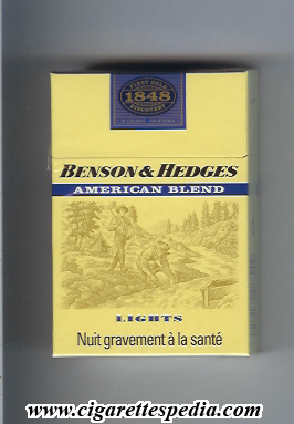 benson hedges american blend lights ks 20 h yellow france
