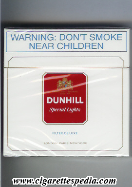 dunhill english version special lights filter de luxe ks 30 h white red south africa england