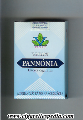 pannonia tabac light ks 20 s hungary