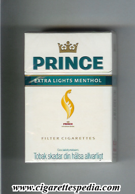 prince with fire extra lights menthol ks 20 h sweden and denmark