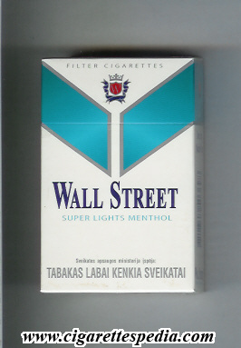 wall street super lights menthol ks 20 h lithuania denmark