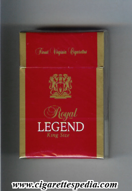 royal legend horizontal name finest virginia cigarettes king size ks 20 h kirghizstan england