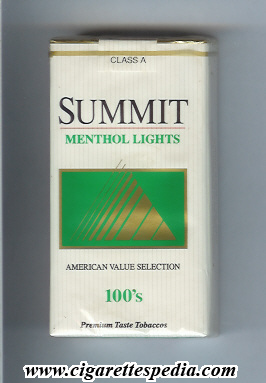 summit with rectangle menthol lights l 20 s usa