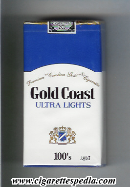 gold coast american version premium carolina gold cigarettes ultra lights l 20 s usa